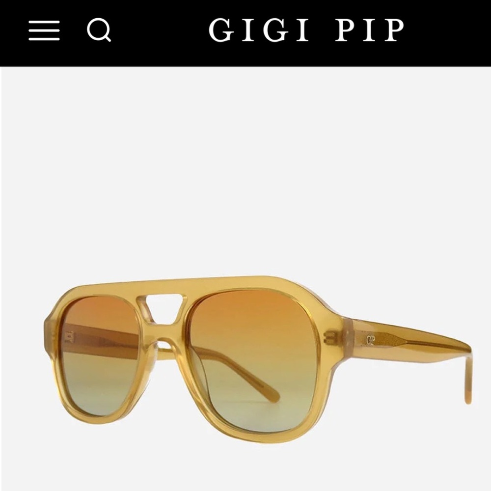 GIGI PIP Gold Aviator Sunglasses Retro
